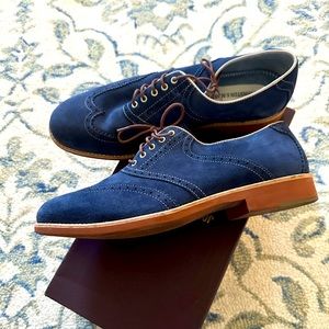 Johnston and Murphy blue suede wingtips. Worn once. Practically new. Size 11.5